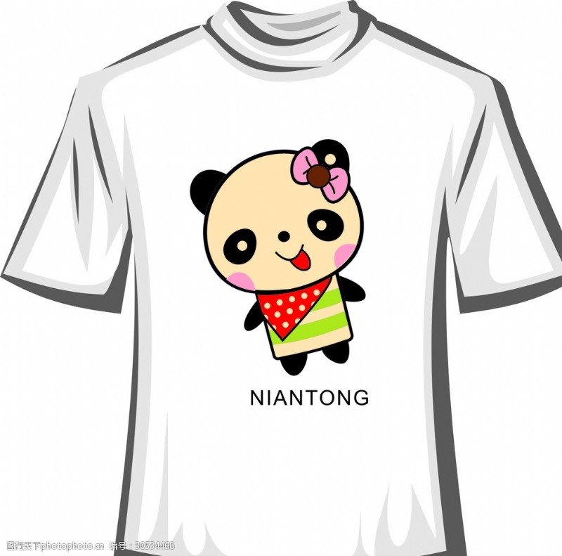 熊猫卡通T恤