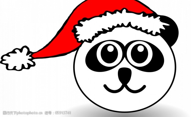 圣诞帽免费下载熊猫脸矢量图像