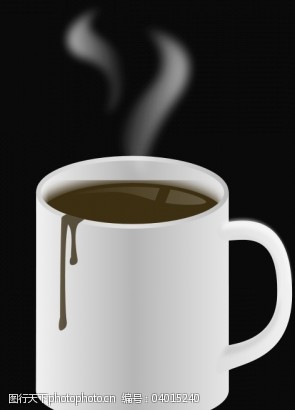 一杯黑咖啡杯矢量一杯热咖啡矢量图