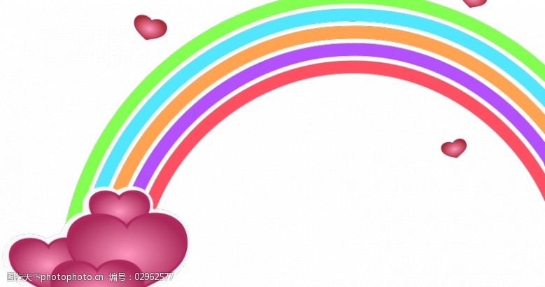 休止符情人节矢量图像的彩虹