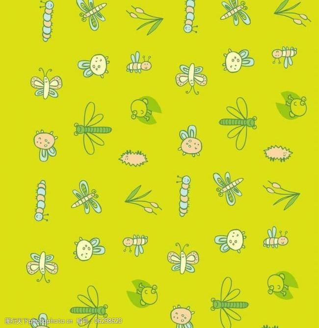 时尚花纹模板下载蜻蜓卡通背景图片